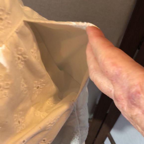 Aerie white eyelet romper embroidered eyelet/sz Sm/ spaghetti straps/cutout - Picture 7 of 14